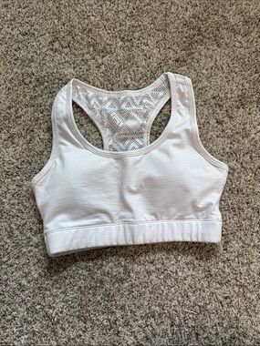 ZYIA White Lace-Back Sports Bralette